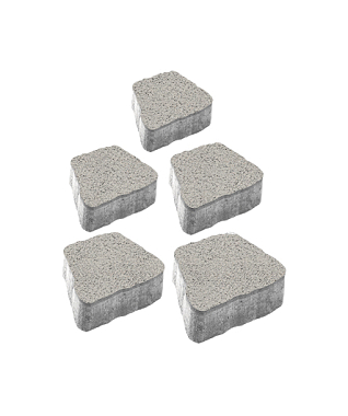 Тротуарная плитка АНТИК - Гранит Белый, комплект из 5 видов плит